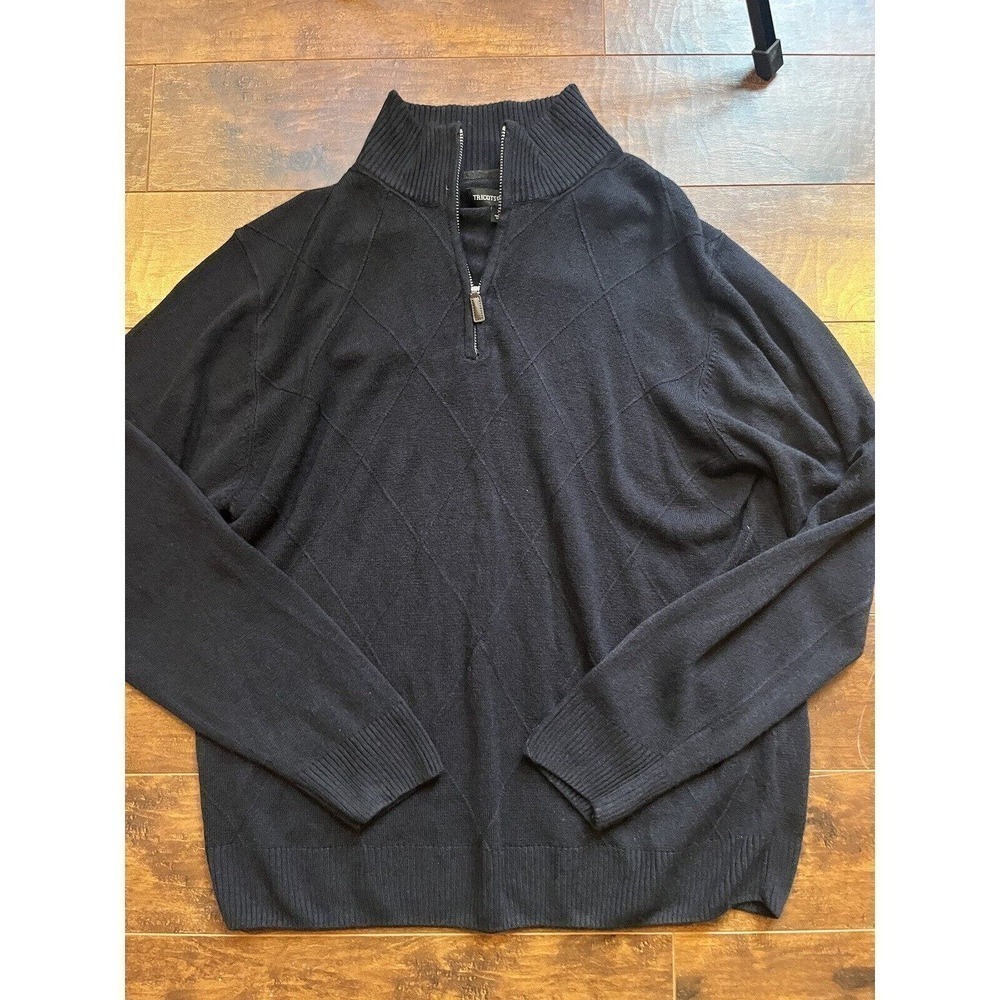 Tricots St RalphaelMens Preppy 1/4 Zip Long Sleeve Sweater Mens Size XL